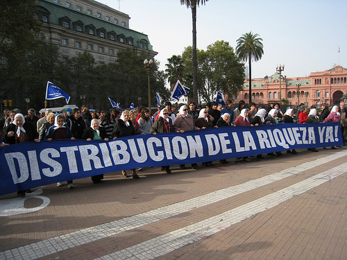 The "Madres de Plaza de Mayo" Demonstrating