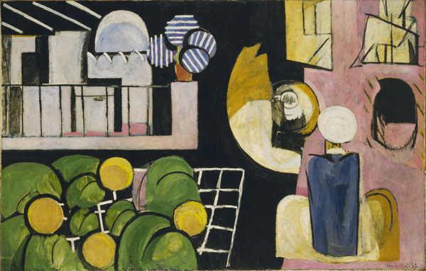 enri Matisse.  The Moroccans. Issy-les-Moulineaux, late 1915 and fall 1916. Oil on canvas. 71 3/8" x 9' 2" (181.3 x 279.4 cm) The Museum of Modern Art, New York, Gift of Mr. and Mrs. Samuel A. Marx copyright 2010 Succession H. Matisse/Artists Rights Society (ARS), New York.