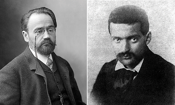 Émile Zola (left) and Paul Cézanne 