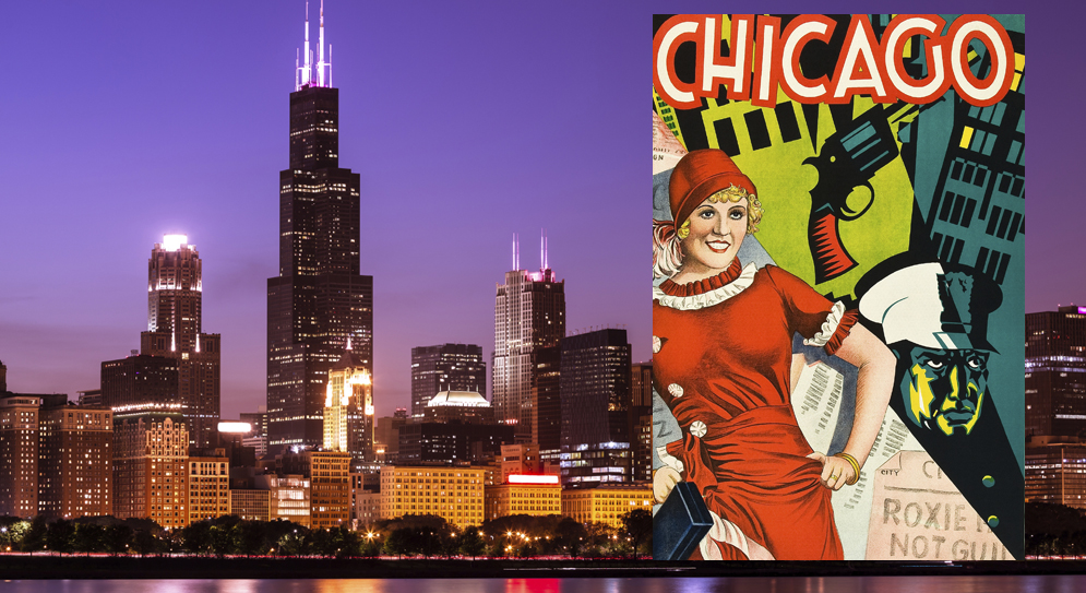 Chicago Skyline at Night High Resolution Image