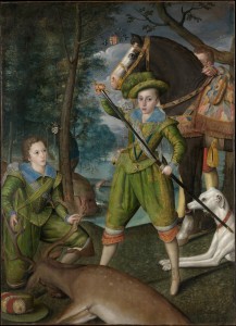 Henry Frederick with John Harington in the Hunting Field, 1603, Robert Peake the Elder